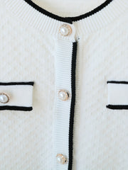 Girls' Grace Pearl Button Knit Cardigan Jacket
