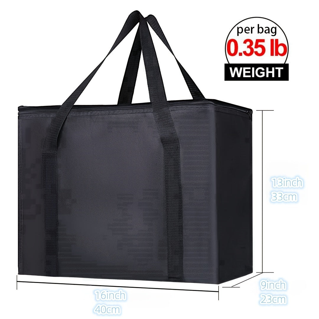 Insulated Reusable Grocery Bag with Zipper Top Insulation
