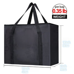 Insulated Reusable Grocery Bag with Zipper Top Insulation
