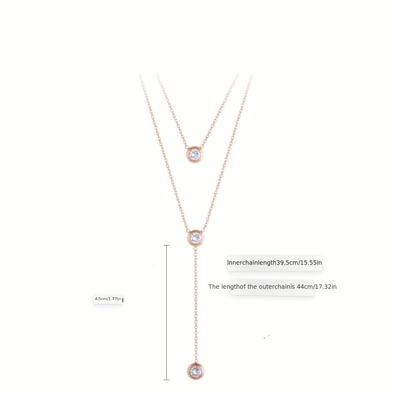 Titanium Steel Double Layer Necklace Chain For Girls