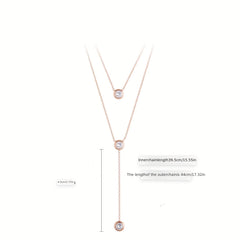 Titanium Steel Double Layer Necklace Chain For Girls