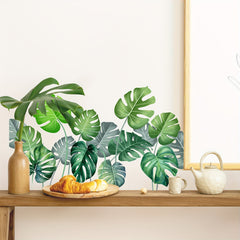 2pcs Green Tropical Plants Wall Stickers For Living Room