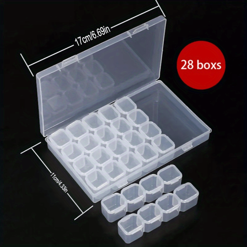 28 Grid Diamond Painting Rhinestone Storage Box Embroidery DIY Art Crafts