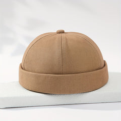 Retro Solid Street Melon Hat Men's Beanie Landlord Hat