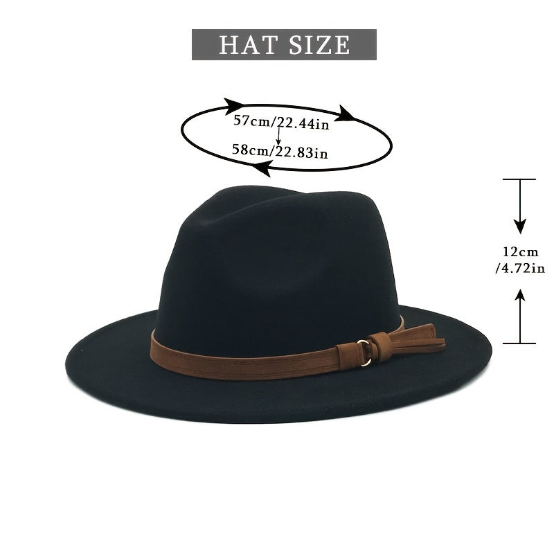 Classic Fedora Hat Large Brim Jazz Hat for Women Men