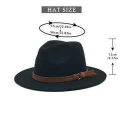 Classic Fedora Hat Large Brim Jazz Hat for Women Men