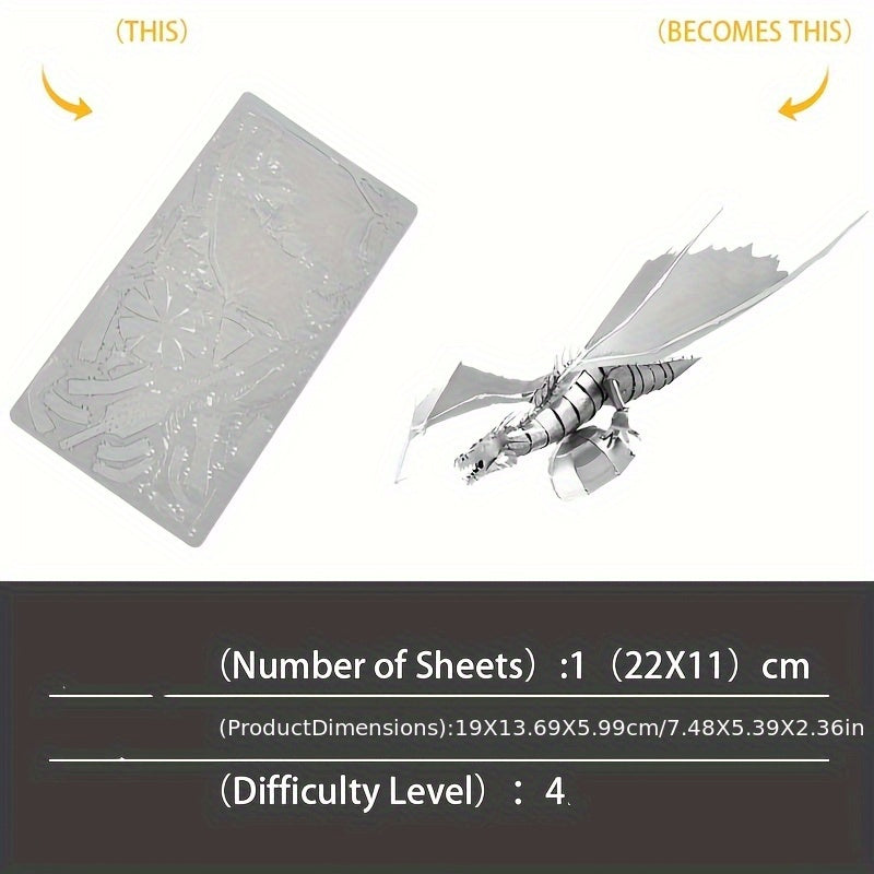 Dragon Stainless Steel DIY 3D Metal Puzzle Toy