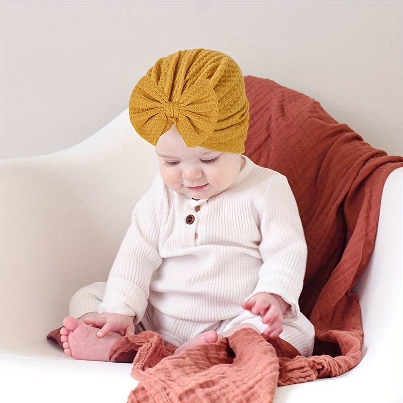 Baby Turban Hats with Bowknot Cozy Head Wraps for Newborn