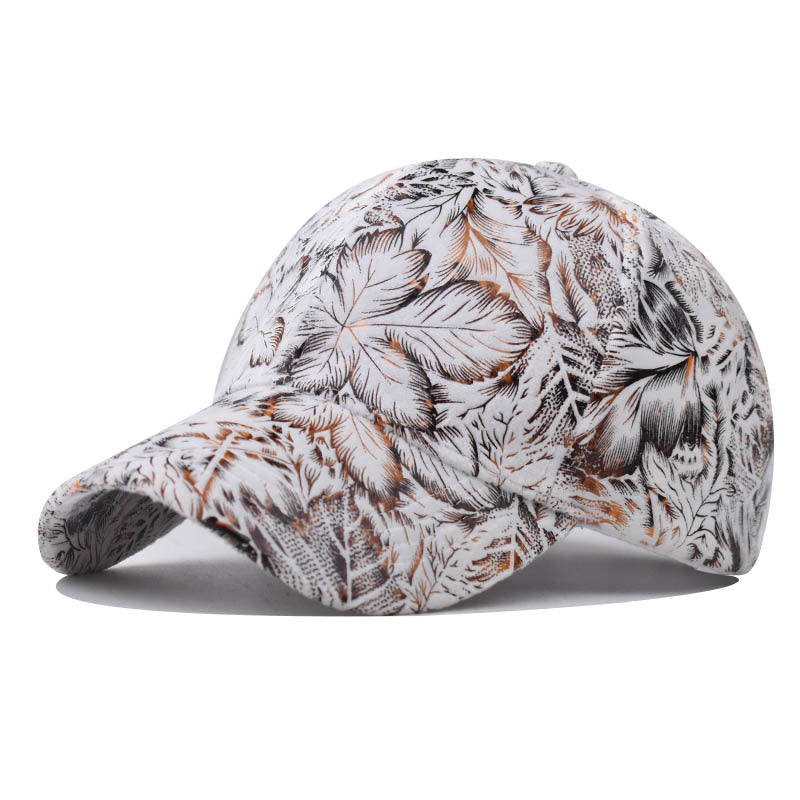 Leaf Print Baseball Cap Hip Hop Hat Sun Hats