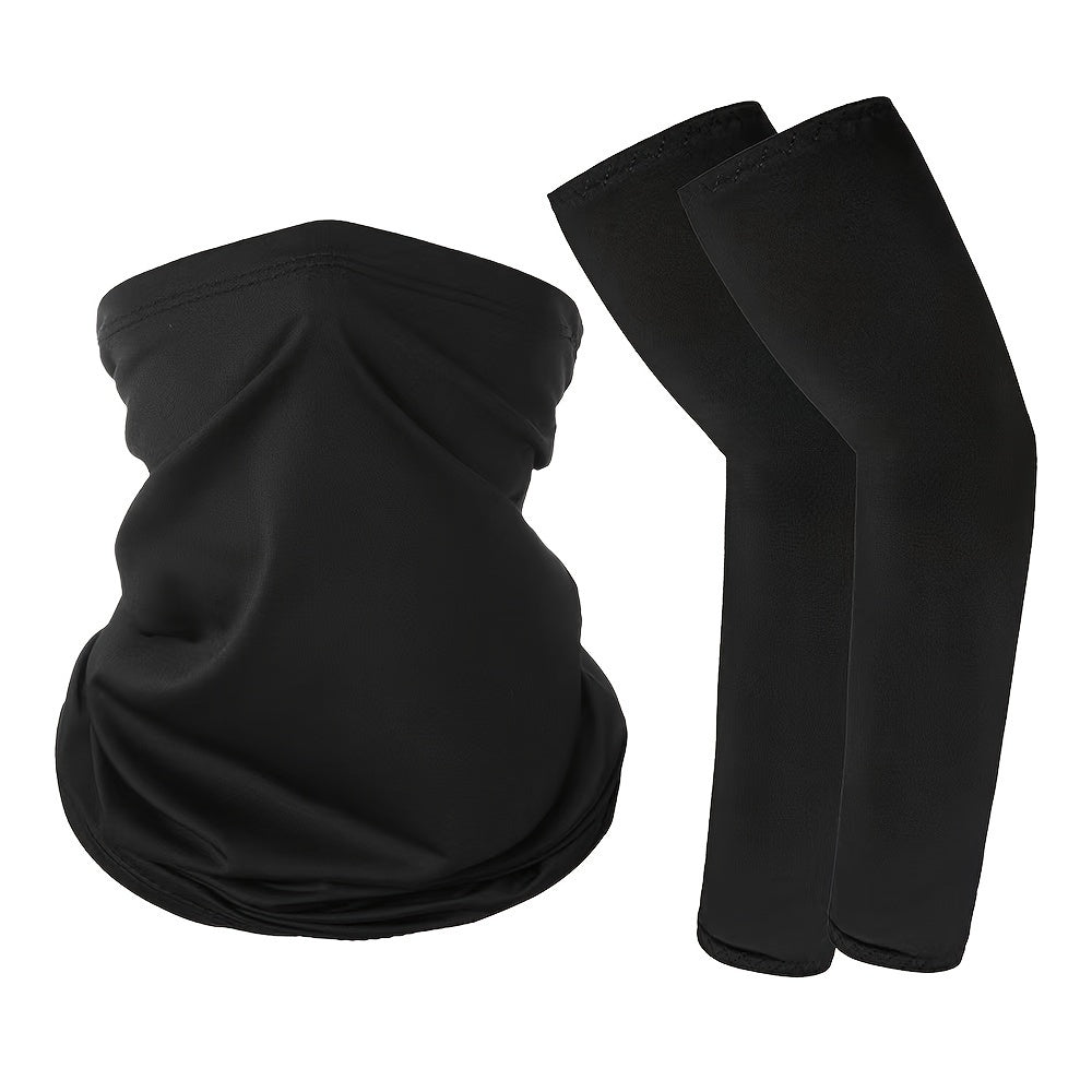 Outdoor Cycling Sunscreen Sleeve Cover and Windproof Mask Set
