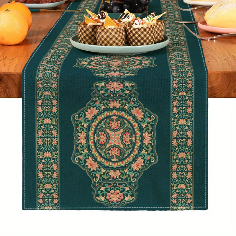Bohemia Geometry Table Runner Linen for Holiday Party Decor