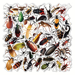50pcs Insect Cartoon Phone Case Sticker PVC Waterproof Self adhesive Stickers