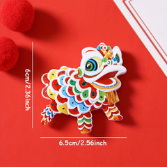 Resin Lion Refrigerator Sticker Chinese New Year Festive Decor