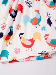 Toddler Girls Chicken Graphic Rompers for Beach Vacation