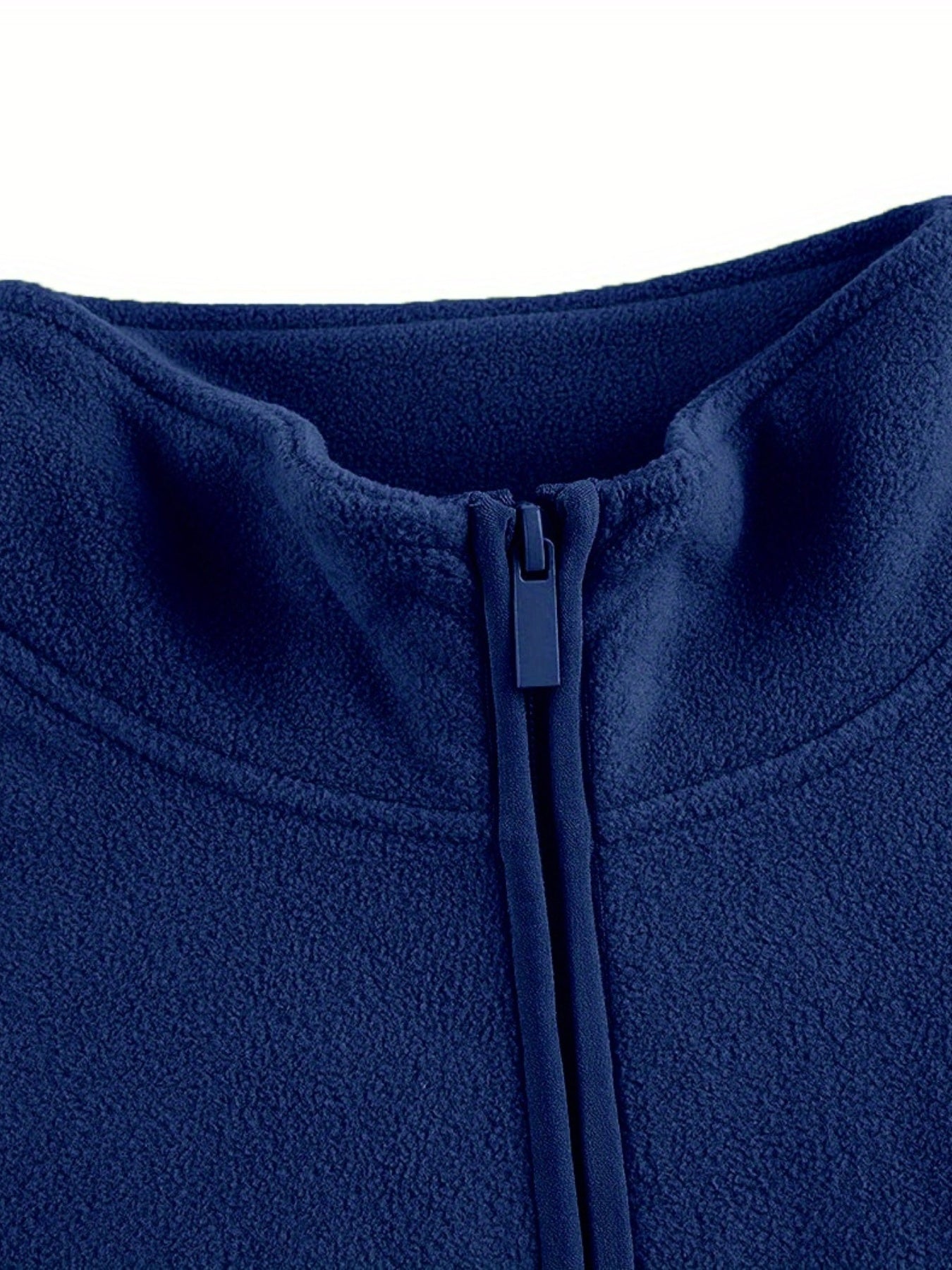 Zip Up Teddy Jacket Solid Long Sleeve Outerwear