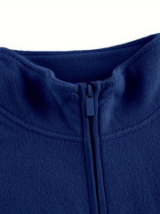Zip Up Teddy Jacket Solid Long Sleeve Outerwear