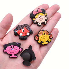 16pcs Girl Shoe Charms For Clogs Slides Sandals PVC Decorations