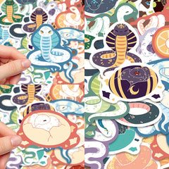 40pcs Cartoon Block Snake Series Graffiti Stickers for Laptop Helmet Desktop Wat