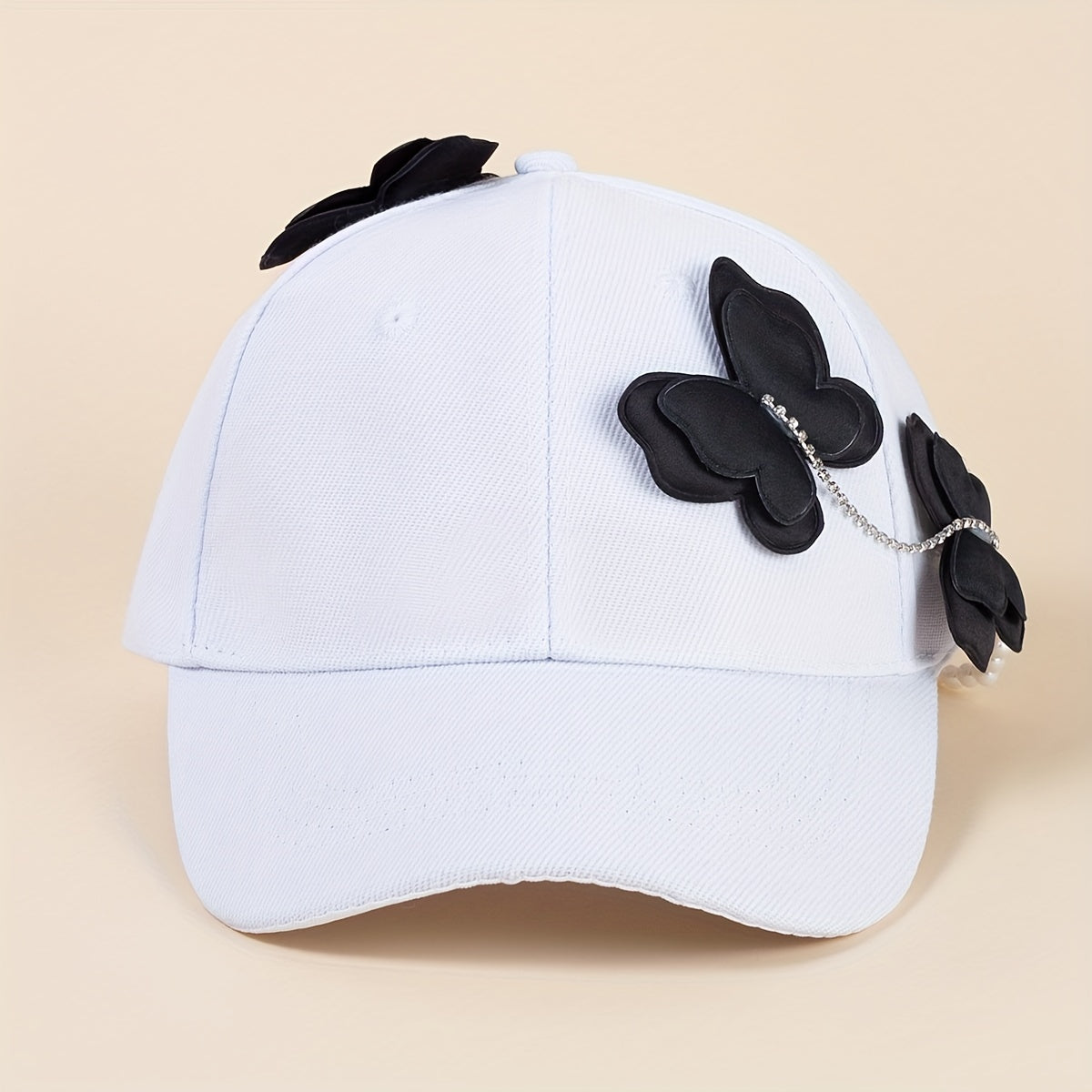 Butterfly Chain Decor Baseball Cap & Sun Hat Adjustable