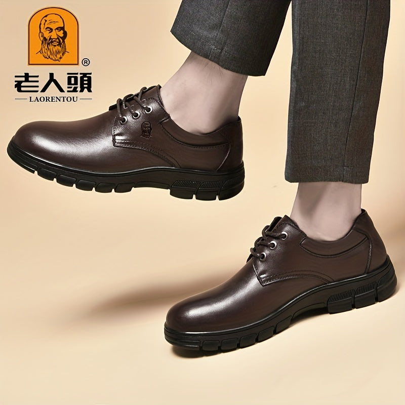 LAORENTOU Men's Leather Oxford Dress Shoes Wedding Business Party Banquet Office