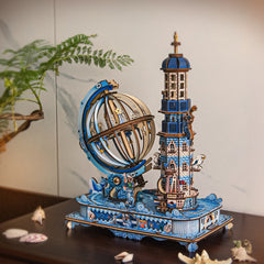 L kapopo 3D Wooden Globe Puzzle Music Box Earth Model Kit