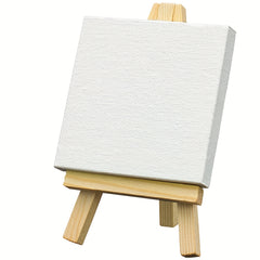 3pcs Mini Canvas Easel Set 7.62x7.62cm Stretched Blank Panels for Painting