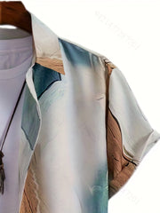 Stylish Print Men's Short Sleeve Shirt for Summer Vacation