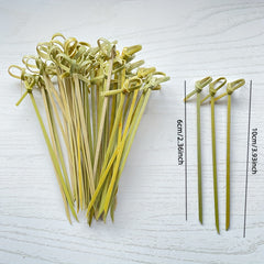 100pcs Bamboo Stick String Fruit Fork Cocktail Tomato Stick