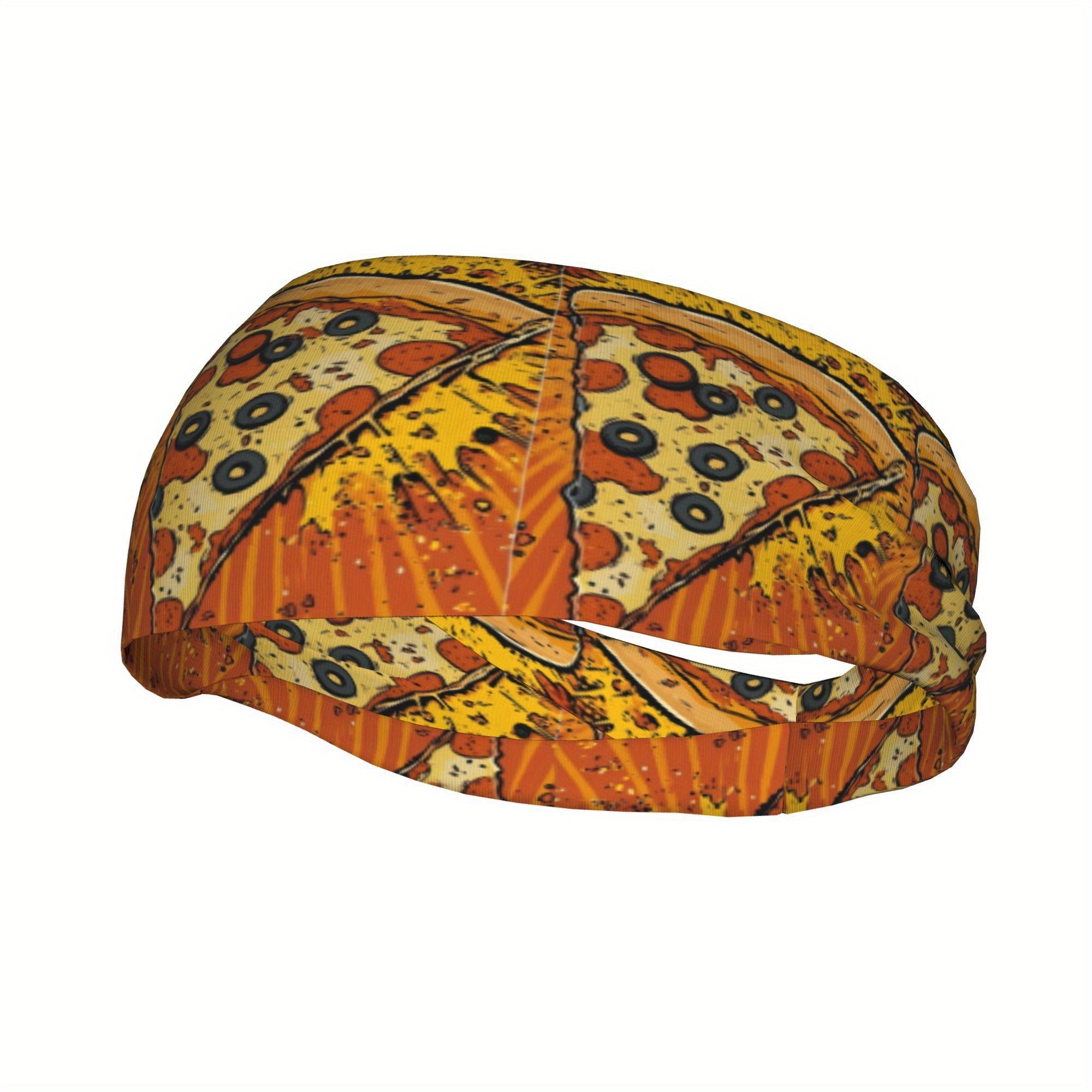 Pizza Slice Sports Headband Sweat Wicking Stretchy Polyester