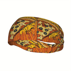 Pizza Slice Sports Headband Sweat Wicking Stretchy Polyester