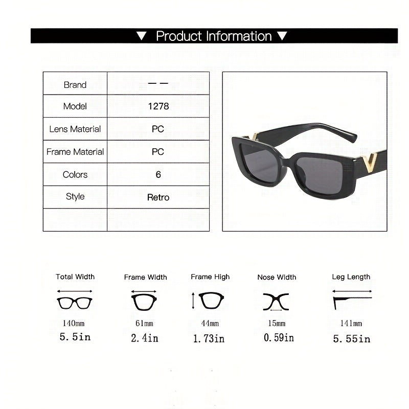 Y2K Square Sunglasses For Women Men UV400