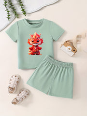 Toddler Kid 2pcs Bottoming Set Short Sleeve T shirt & Matching Shorts