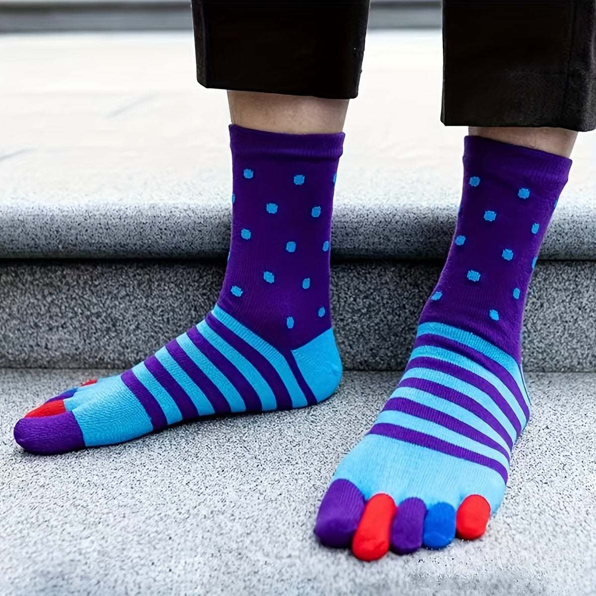 Men's Split Toe Tabi Socks Crew Novelty Anti odor Sweat Absorption