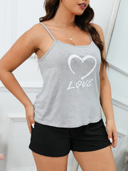 Lounge Set Women's Plus Cami Top & Shorts Pajama Set