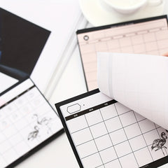 Desktop Schedule Book Monthly Planner Learning Memo Pad Self-adhesive 30sheets
