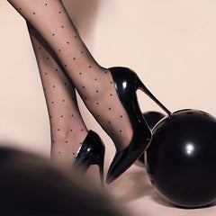 Polka Dot Thin High Waist Pantyhose Women's Stockings