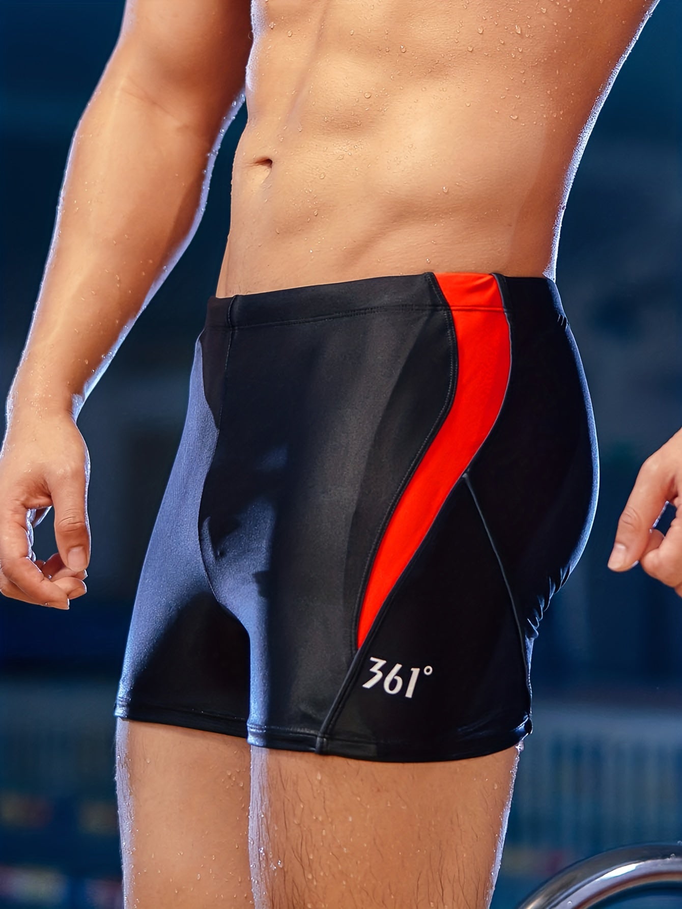 Colorful Stripe Nylon Men's Boxer Swimming Trunks Beach Shorts