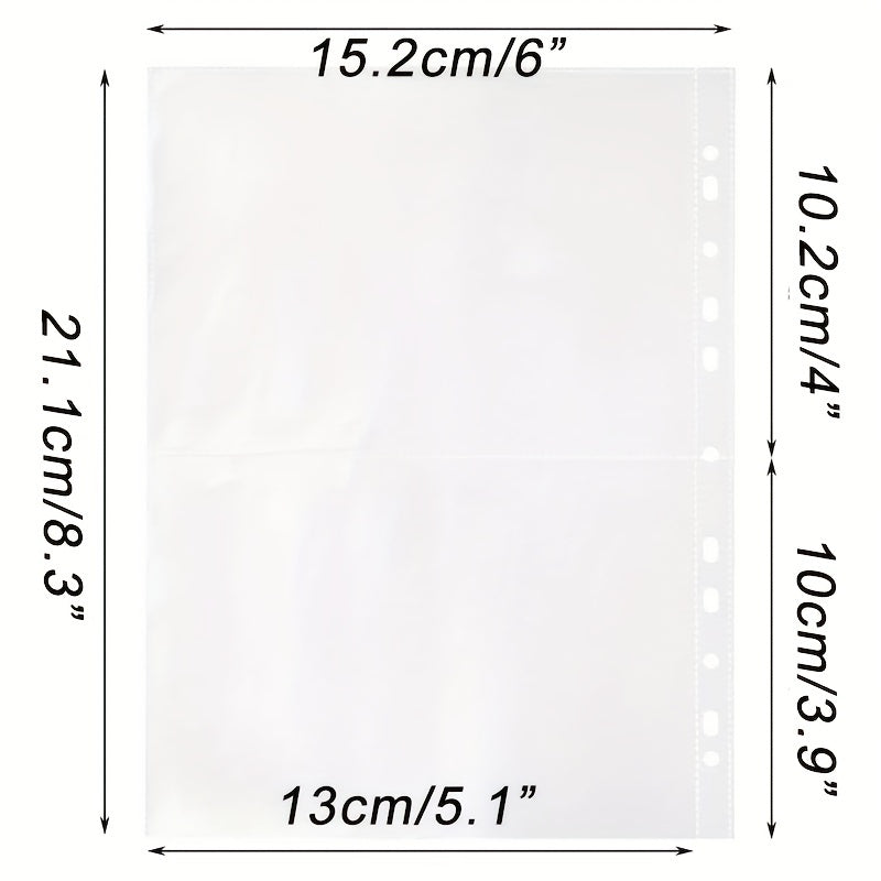 10 Packs A5 Photo Pockets for Ring Binder Albums