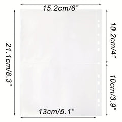 10 Packs A5 Photo Pockets for Ring Binder Albums