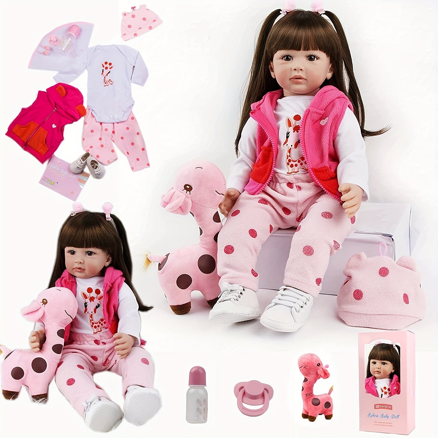 22 inch Reborn Doll with Brown Eyes and Movable Limbs