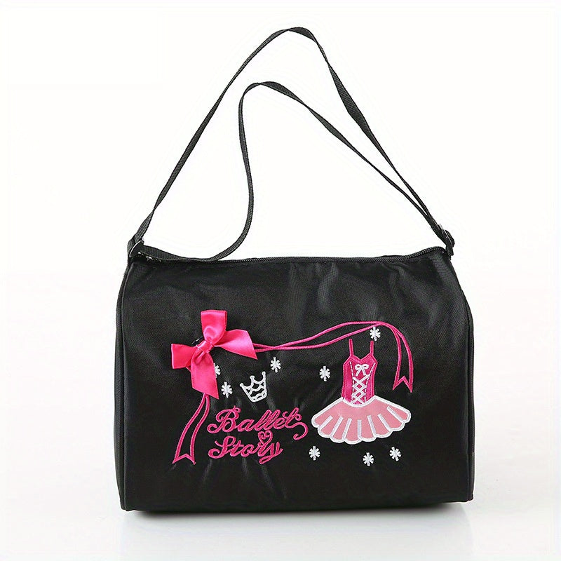 Pink Ballet Skirt Bow Decor Bag For Girl Costume Clothes Shoes Dress Handbag