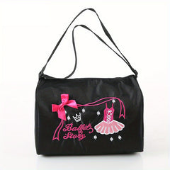 Pink Ballet Skirt Bow Decor Bag For Girl Costume Clothes Shoes Dress Handbag