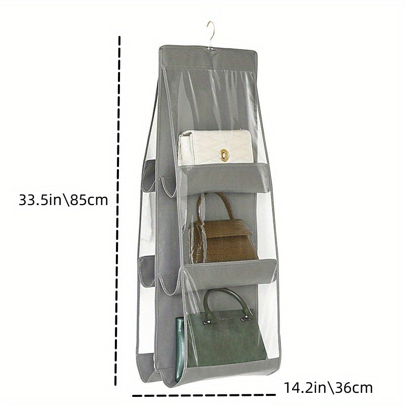 Transparent Double-sided Storage Hanging Bag Six-layer Shelf Bag