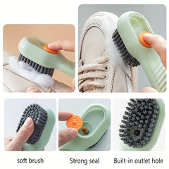Household Shoe Brush With Soap Dispenser Soft Bristles
