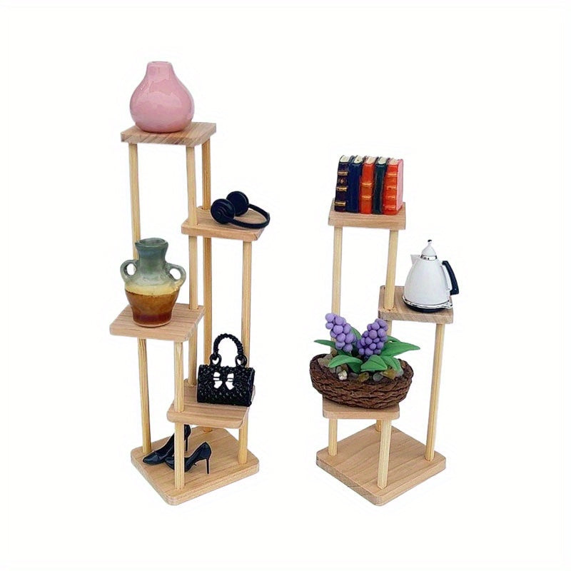 3 Tier Wooden Display Stand for Dollhouse Furniture