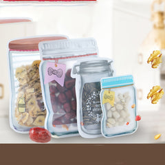 5pcs Portable Mason Jar Shaped Food Sealed Bag for Travel Baking Snack Tea Bag