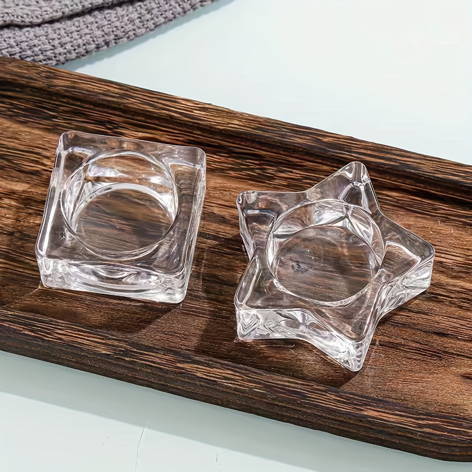 Transparent Glass Candle Holder, Various Shapes