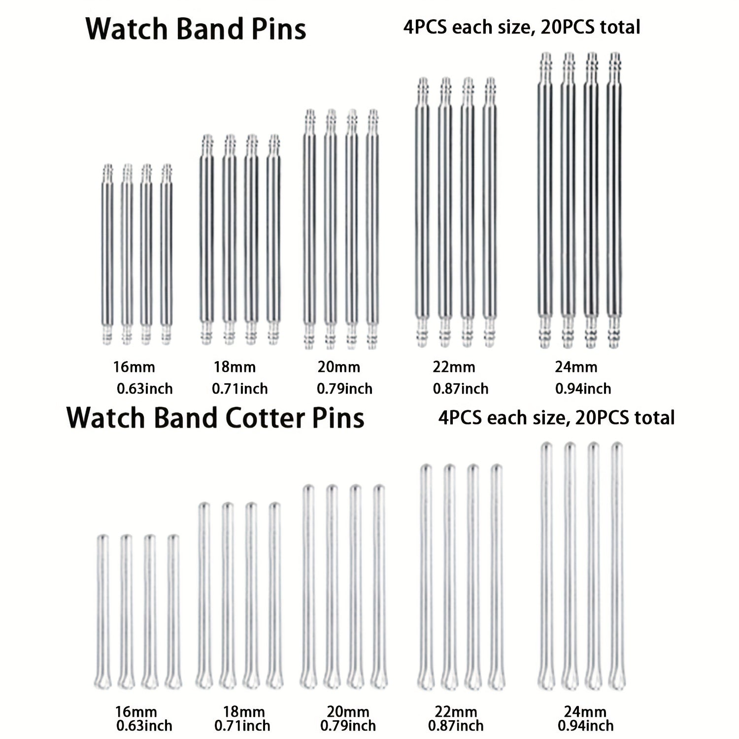 Watch Band Strap Link Pins Remover Tool Set with 6 Tips Replacement