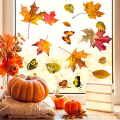 Thanksgiving Maple Leaf Butterfly Window Sticker