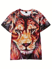 Boy's Lion Graphic T shirt Casual Breathable Tee For Summer